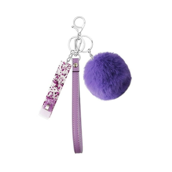 Card Grabber Pom Pom Keychain Ball for Long False Nails Pulling from ATM Credit Card Clip Puller