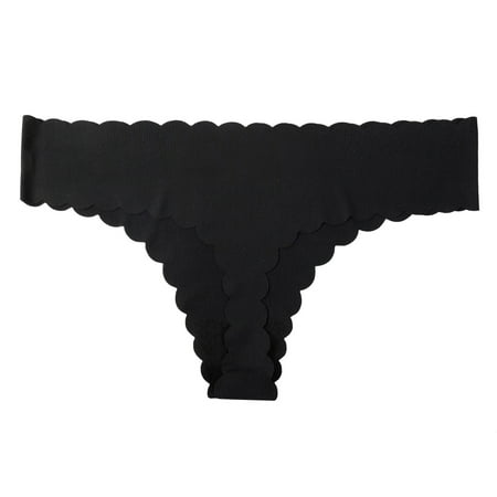 

Aayomet Cotton Thongs for Women Ladies Sports Briefs Seamless Breathable Rib Cotton Stretch Soft Low Rise Thong Black XS