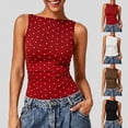 thumbnail image 6 of WEIWEN Spaghetti Strap Tank Top for Women Sleeveless Ribbed Knit Vest Shirts Slim Fit Summer Going Out Camisole Womens Tank Tops Red, L, 6 of 7
