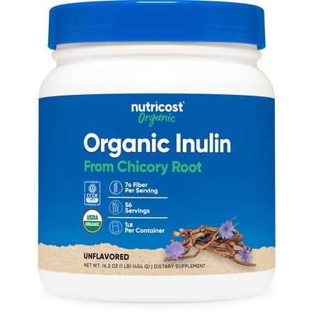 Nutricost Organic Inulin Powder 1LB, 7.5 Grams of Fiber Per Serving, Non-GMO Supplement
