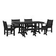 thumbnail image 3 of WestinTrends Malibu 6-Piece HDPE Outdoor Rectangle Dining Patio Table and Chairs Set, Black, 3 of 15