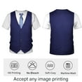 thumbnail image 3 of Rebaike Men's Tuxedo Print T-Shirt Faux Suit Graphic Tee All-Over Costume Polyester Shirt, 3 of 7