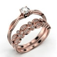 thumbnail image 3 of Infinity Loop 1.50 Carat Round Cut Diamond Moissanite Engagement Ring, Twisted Wedding Band in 925 Sterling Silver With 18k Rose Gold Plating, Trio Set, Matching Band, Anniversary, 3 of 4