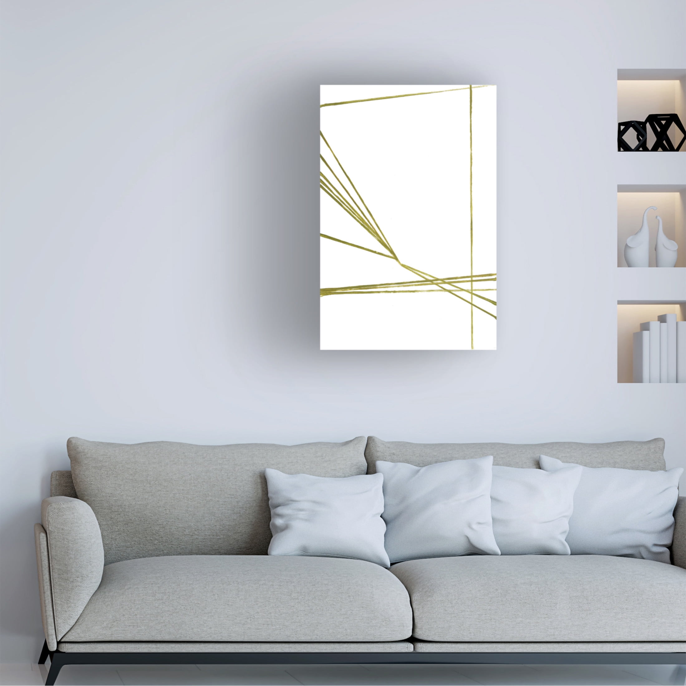 Canvas Wall Art - Design Fabrikken 'Lines Play' Wall Art for Living Room, Bedroom, or Office Décor by Trademark Fine Art - 22 x 32 Inches