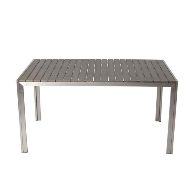 Benzara BM172064 30 x 36 x 59 in. Anodized Aluminum Dining Table - Gray