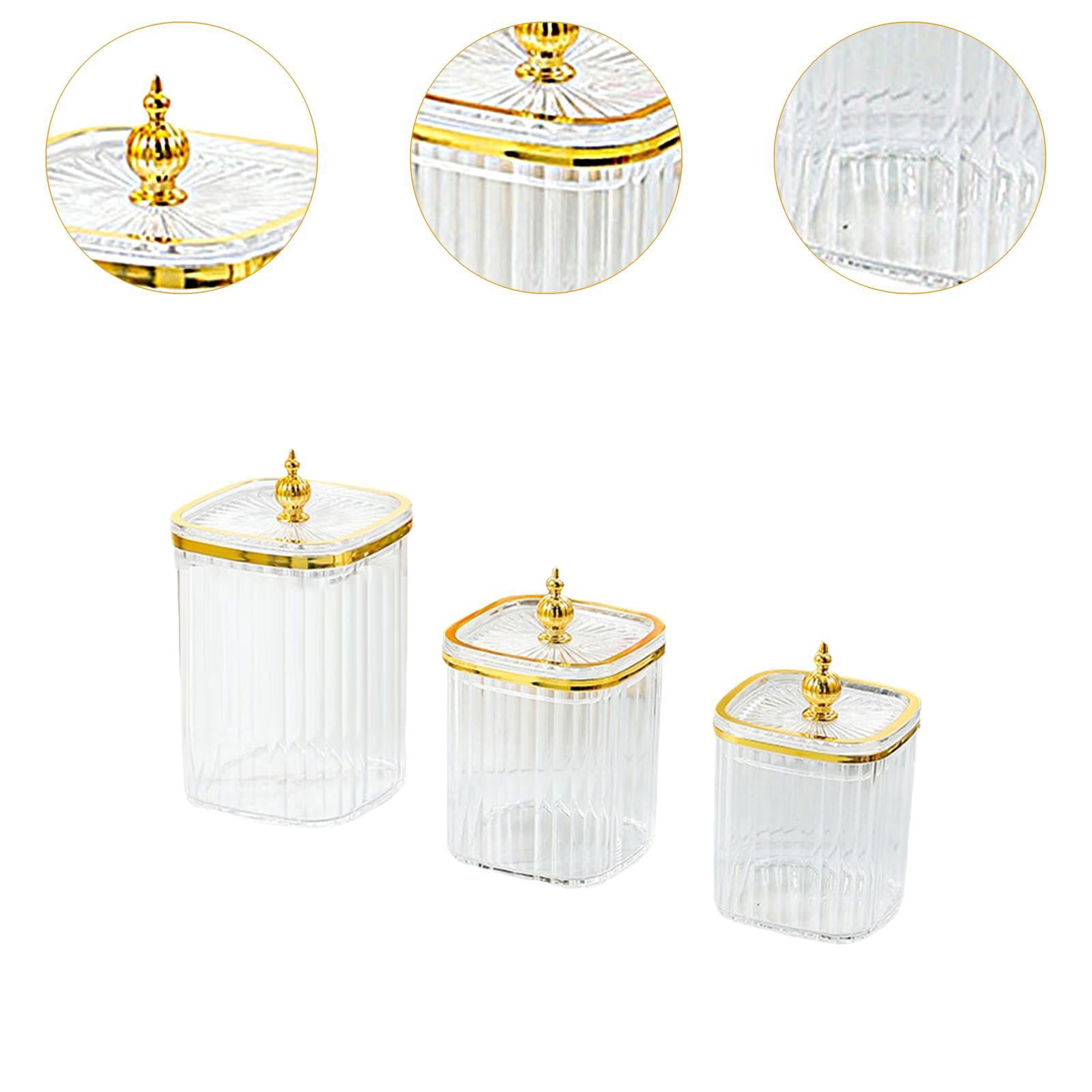 Baoblaze 3 Pieces Airtight Food Storage Container Grain Jar for Kitchen Wedding Candy Clear Bead