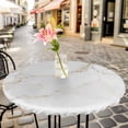 thumbnail image 4 of White Golden Marble Fitted Tablecloth with Elastic Edged, Round Table Cloth for Dining Table, Modern Abstract Art Elegant Waterproof Oil Proof Table Cover for Indoor Outdoor 45"-54", 4 of 8