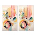 thumbnail image 2 of Designart "Minimalist Multi-Shape Art in Pastel II" Abstract Minimalism Wall Art Set Of 2 - Pink Geometric Canvas Set For Living Room Decor, 2 of 7