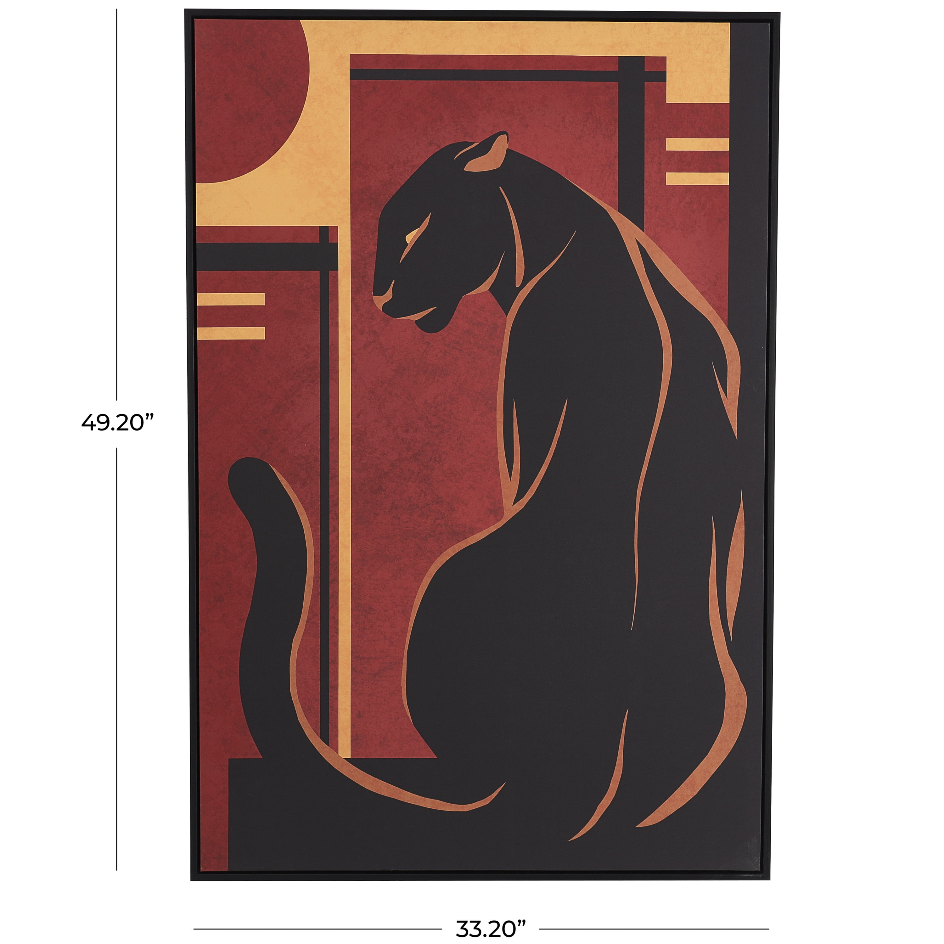 33" x 49" Leopard Framed Wall Art, by DecMode