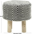 thumbnail image 3 of DecMode 16"W, 17"H Wood Bohemian Stool, Black, 1-Piece, 3 of 8