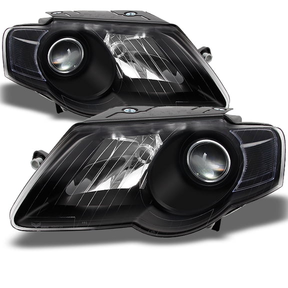 AKKON - For 06-10 VW Passat Replacement Black Bezel Headlights Driver/Passenger Head Lamps Pair New
