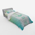 thumbnail image 2 of Ambesonne Ocean Bedding Set 3 Pcs, Words Green Ombre Anchor, Twin XL, Green White, 2 of 2