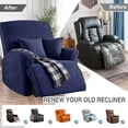 thumbnail image 2 of AuraLane Recliner Chair Cover, 3 Piece Stretchable Slipcover with Storage Pockets, Anti-Slip Furniture Protector for Kids & Pets(1 Seater,Only Cover), 2 of 5