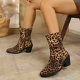 thumbnail image 4 of Suede Look Boots,Mid Calf Boots for Women - Tall Fashion Boots with Suede-Look Upper, Pointed Toe and Side Zipper Mid Shaft Boots, Chunky Block Heel Dress Boots, Casual Footwear for Fall Winter, 4 of 6