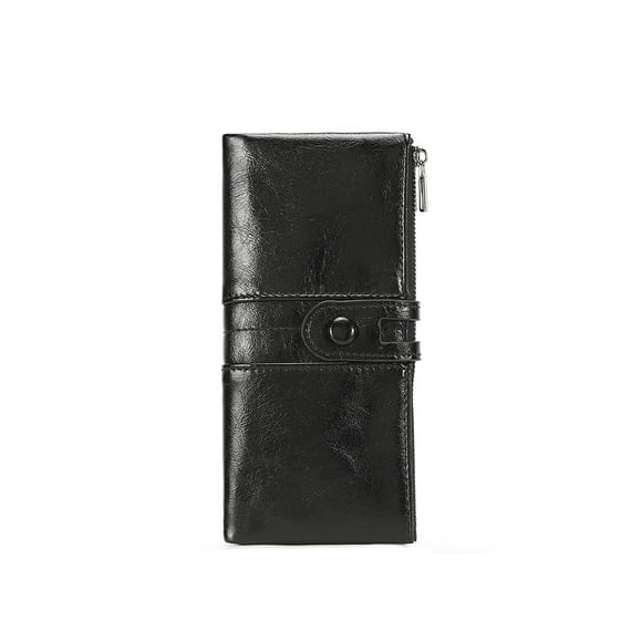 Sonducket Cartera larga Cerrojo Cremallera Monedero Bolsa Titular Tarjeta Bolsillo Lujo Gran capacidad Vintage Carteras de moda Negro Type2 NO2