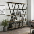 thumbnail image 6 of Furniture of America Edz Rustic Metal 5-Shelf Bookcase in Oak and Gun Metal, 6 of 8