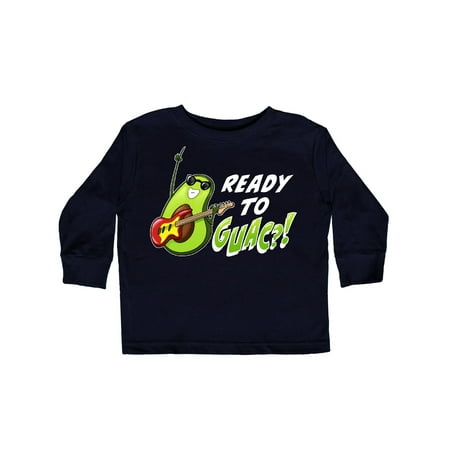 

Inktastic Ready to Guac! with Avocado Playing Guitar Gift Toddler Boy or Toddler Girl Long Sleeve T-Shirt