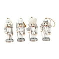 thumbnail image 2 of Kokiya Wooden Nutcracker Christmas Nutcracker Ornament 10cm Collectibles Puppet Mini Figure for Weddings Indoor Party Favors White Argent, 2 of 9