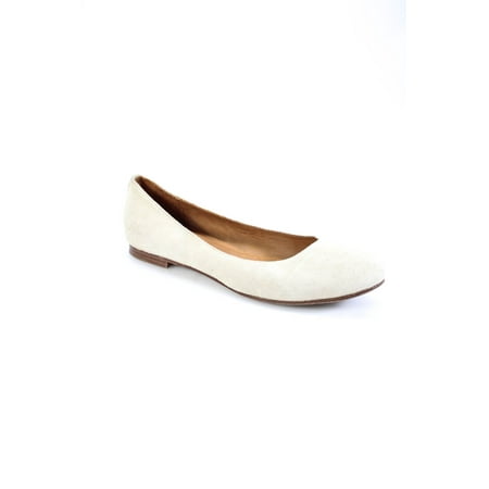 

Pre-owned|Margaux Womens Suede Round Toe Ballet Flats Beige Size 8