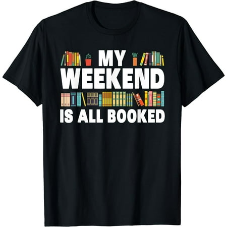 Funny Book Design For Men Women Book Lover Library Reader T-Shirt Black Medium