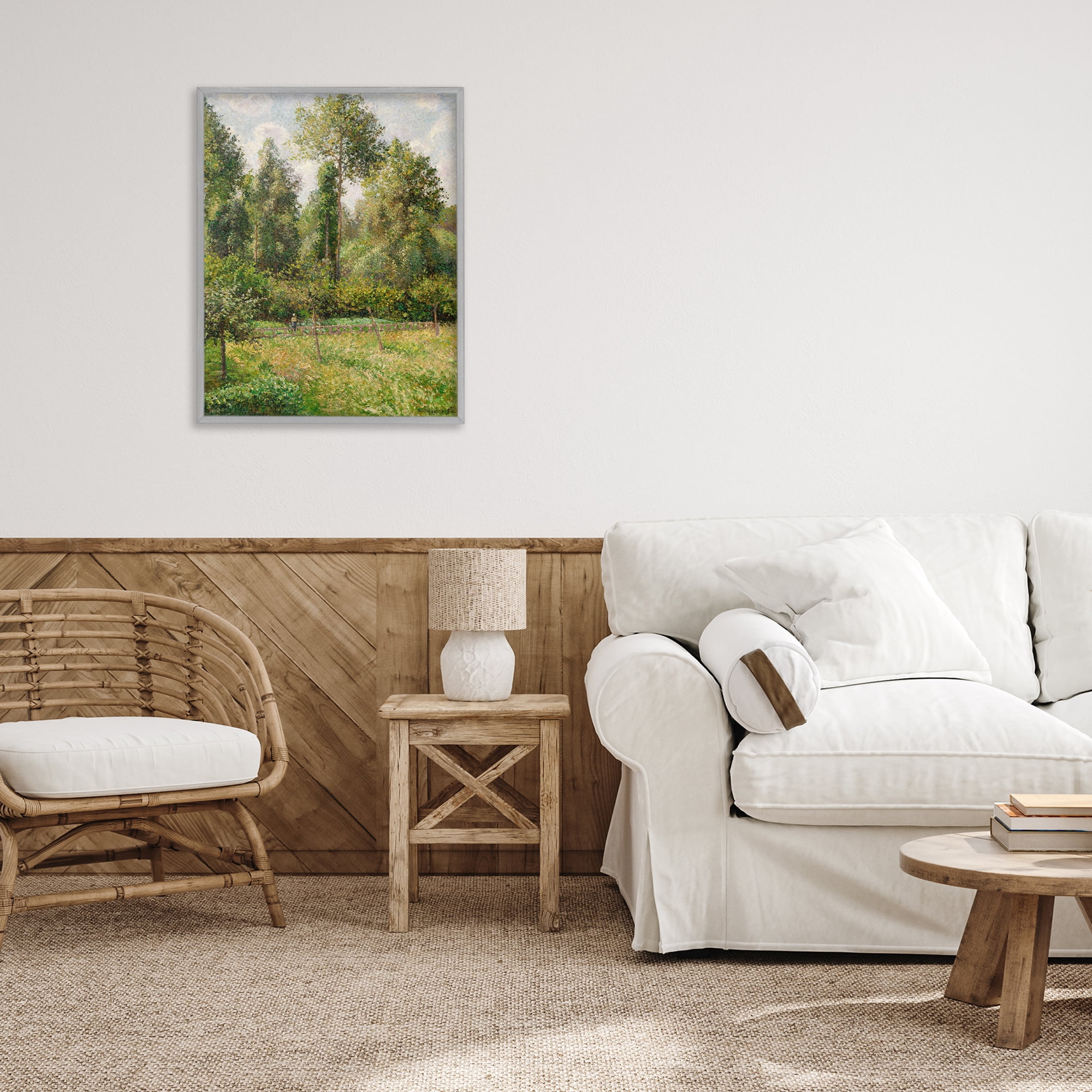 Stupell Industries Poplars Classic Landscape Gray Framed Giclee Art, design by Camille Pissarro