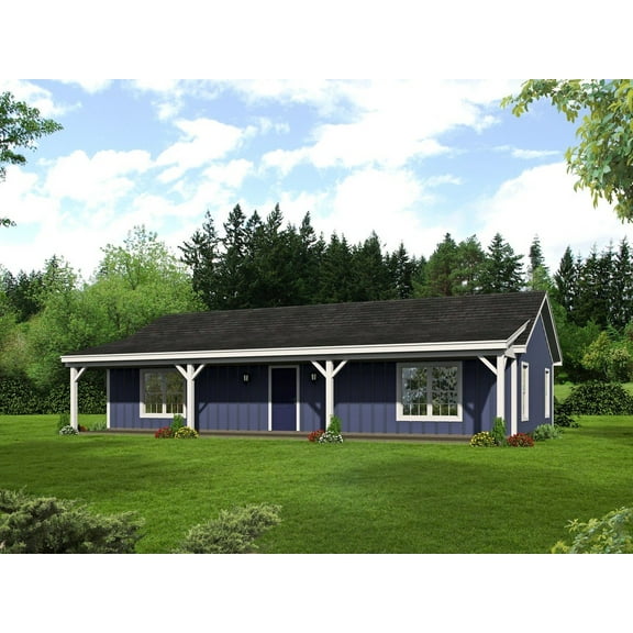 763-1185: Bungalow Small & affordable 2 Bed, 1 Bath Luxury Home Plan, 1185 Sq Ft: Full Blueprints with License to Build by Home Plan Marketplace - Lesuto