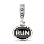 Reflections 925 Sterling Silver Black Enameled Run Dangle Charm