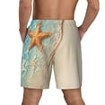 thumbnail image 2 of Lsque Mens Swim Trunks Starfish On The Sand Beach Pattern - Bathing Suit Compression Liner - Beach Swim Shorts Swimwear - (S-3XL) - Stretch Quick Dry -Large, 2 of 9