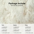 thumbnail image 3 of BLEUM CADE Luxury Fluffy Fuzzy Queen Bedding Comforter Set,4 Pieces Shaggy Duvet Cover Set,Furry Plush Velvet Bed Comforter Cover with Zip Closure,Queen,Creamy-White, 3 of 7