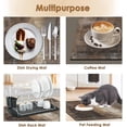 thumbnail image 3 of Coffee Mat for Countertops, Brown Abstract Modern Dish Drying Mat 2 Pcs for Kitchen Coffee Bar Accessories, Coffee Maker Espresso Machine Dish Rack Hide Stain Rubber Backed 12x19In, 3 of 6