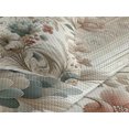 thumbnail image 3 of Ambesonne Vintage Quilted Coverlet 3 Pcs, Soft Color Floral Nostalgia, King Size, Eggshell Pale Slate Blue, 3 of 4