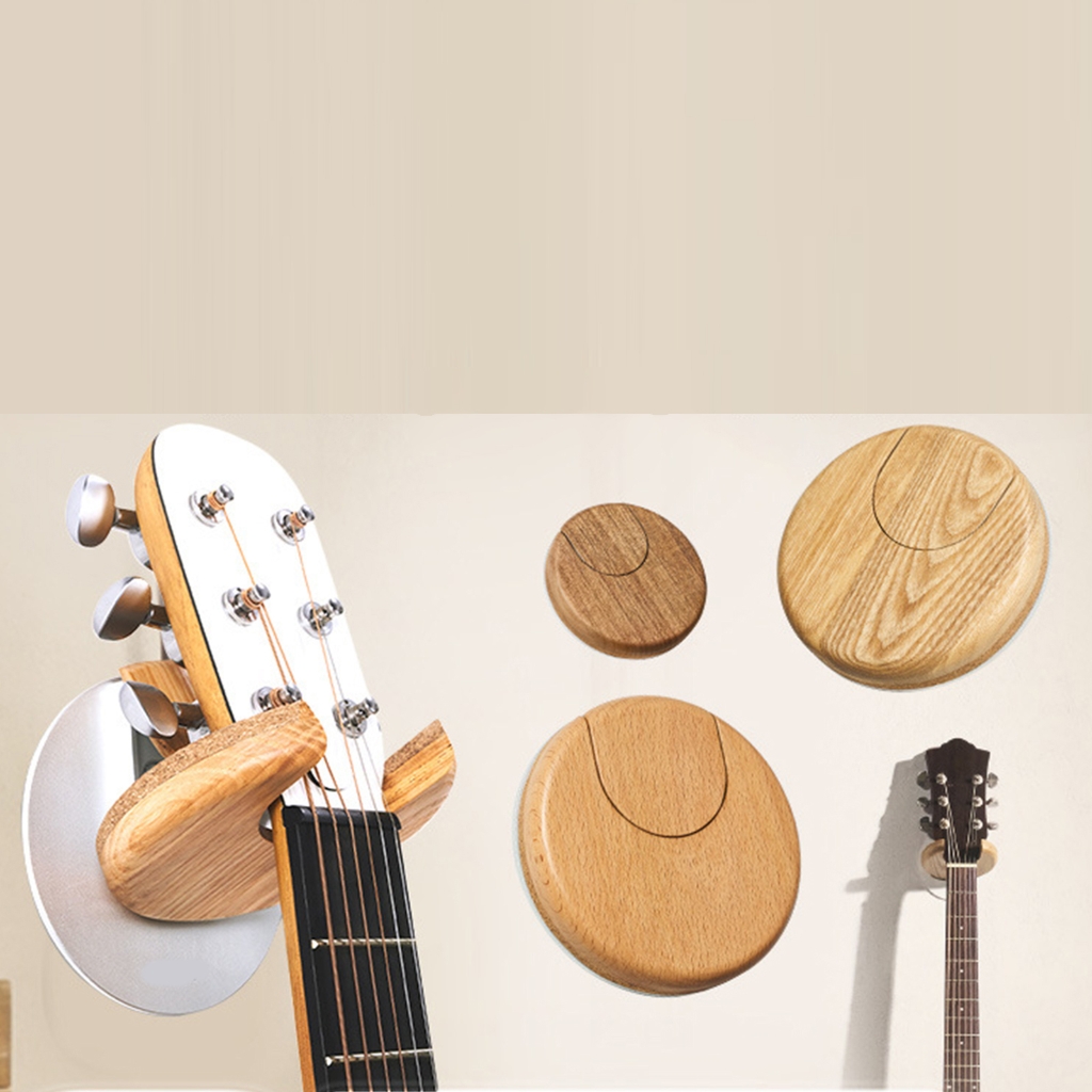 Minimalists Wood Guitar Basses Holder Wall Mounted Organizers Easy Installation