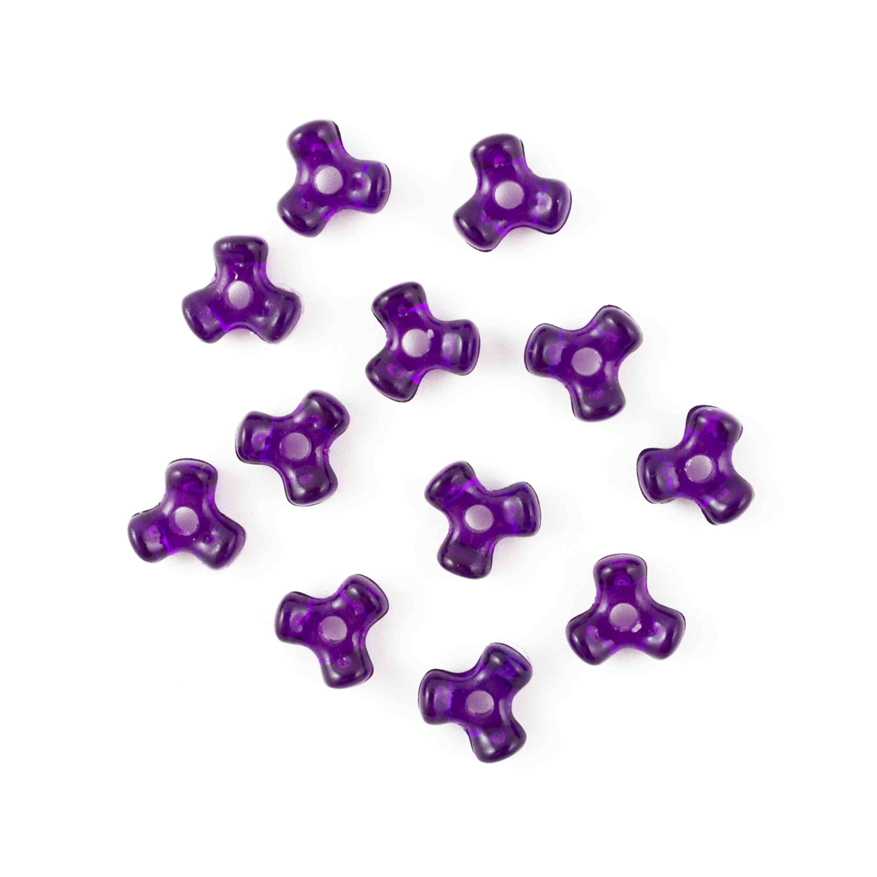 11 mm Acrylic Purple Tri Beads Bulk 1,000 Pieces