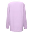 thumbnail image 4 of MHFRRA Camiseta Informal de Manga Larga con Cuello En V para Mujer. Camiseta Básica Cómoda para Uso Diario y Relajación. Ideal para Todas Las Estaciones. Combina Perfectamente con Jeans. Rosa Claro, 4 of 4
