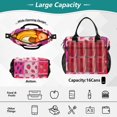 thumbnail image 4 of Ckdifva Strawberries and Pink Leopard Cooler Bag Cooler Cooling Tote Lunch Bag Lunch Box Front Pocket with Shoulder Strap, 4 of 6