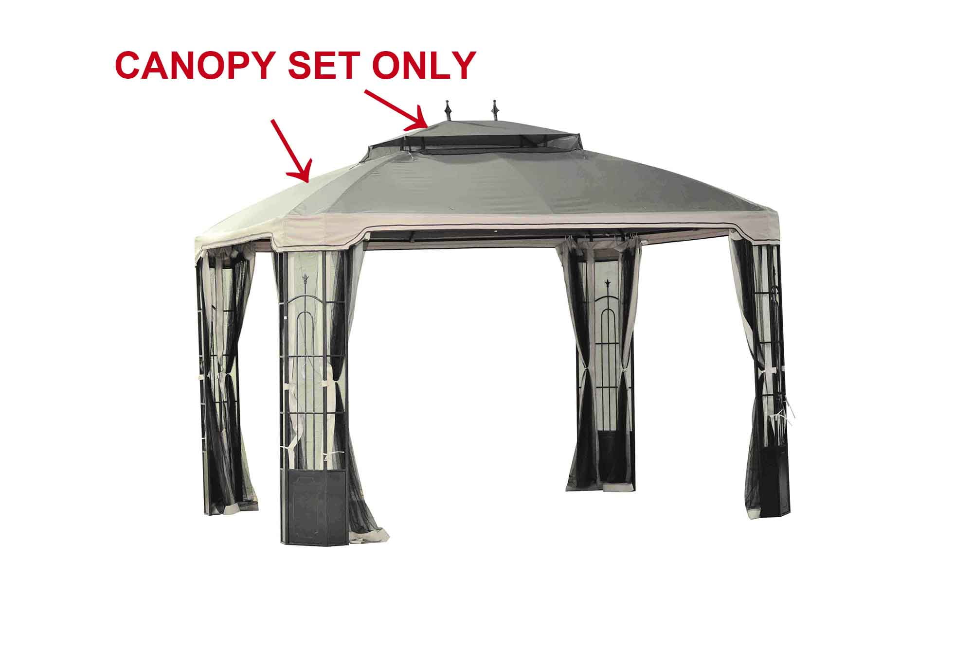 Sunjoy Replacement Canopy set for LGZ120PST 10X12 Bay Window Gazebo