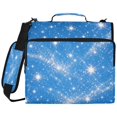 thumbnail image 2 of Zipper Binder with Shoulder Strap 2 inch 3 Ring Waterproof File Folder Organizer Bag 500 Sheet Sky Blue Flashing Pattern, 2 of 8