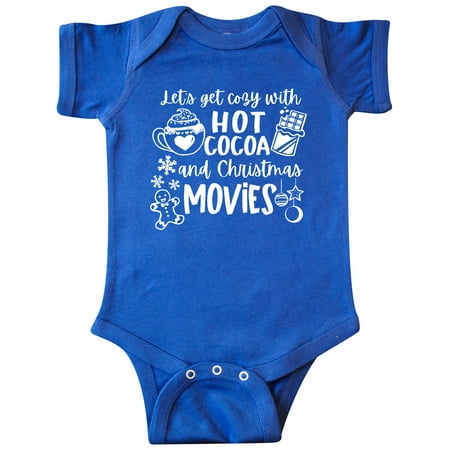 

Inktastic Let s Get Cozy With Hot Cocoa And Christmas Movies Gift Baby Boy or Baby Girl Bodysuit