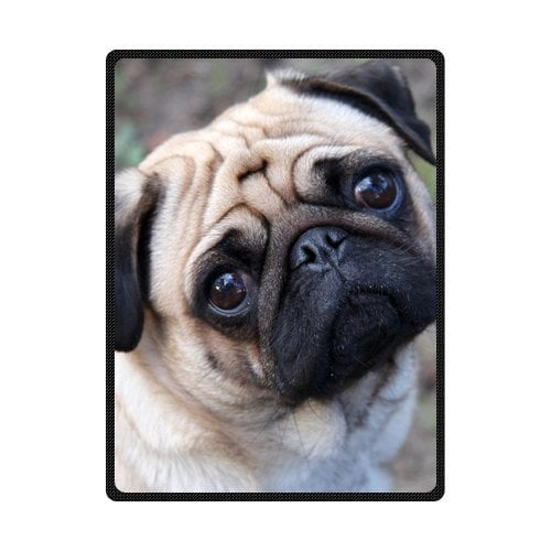 CADecor Pug Dog Fleece Throw Blanket 58x80 inches