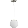 thumbnail image 6 of Atwell Collection Brushed Nickel and Opal Glass Globe Small Hanging Pendant Light, 6 of 9