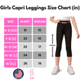 thumbnail image 6 of Sweet Hearts 3-Pack Girls Capri Leggings- Elastic Waist Capris for Girls Pants Tween Girls Clothes Clothing Made in USA, 6 of 6