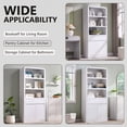 thumbnail image 4 of Aitjunz 71'' Tall Kitchen Storage Cabinet with Door and Drawer, Wooden Pantry Cabinet w/ Open Shelf and Adjustable Shelf, 5 -Tier Large Cabinet w/ Cured Profile Design for Dining Room, 4 of 7