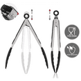 thumbnail image 3 of Kitchen Cooking Tongs, with 600ºF High Heat-Resistant Non-Stick Silicone Tips& Stainless Steel Handle, 3 of 5