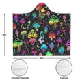 thumbnail image 3 of Wearable Blanket,Colorful Mushroom Star Black Pattern Hooded Wearable Sherpa Blanket for Adults & Teens,Winter Poncho Shawl Wrap Cape Thick Warm,50"x60", 3 of 5