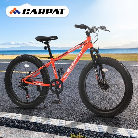 Unbranded 24 In. 7 Speeds Mountain Bike with Dual Disc Brake Orange