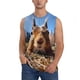 thumbnail image 1 of Balery Close-Up Curious Squirrel Camisetas sin mangas para hombre, absorbe la humedad y protege contra el mal olor.-3X-Large, 1 of 7