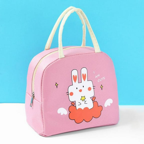 Cute Lunch Bag, Clearance, with Bow Lunch Box Cute Lunchbox Bunny Lunch Box Animal Lunch Bag Reusable Tote Bag for Picnic Work Travel