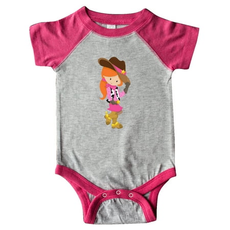 

Inktastic Cowboy Girl Girl With Cowboy Hat Orange Hair Gift Baby Girl Bodysuit
