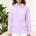 thumbnail image 2 of Coorders Womens Fleece Hoodies with Long Sleeve, Heavyweight Basis Pullover Sweatshirt Drawing Hooded ,Women's Plus Light Purple,Size XXL, 2 of 8