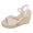 Beige, variant on Rokment Platform Wedge Dress Sandals for Women Beach Elegant Casual Suede Peep Toe Espadrilles Chunky High Heels Ankle Strap Dress Summer Shoes Ladies Beige Size 6.5